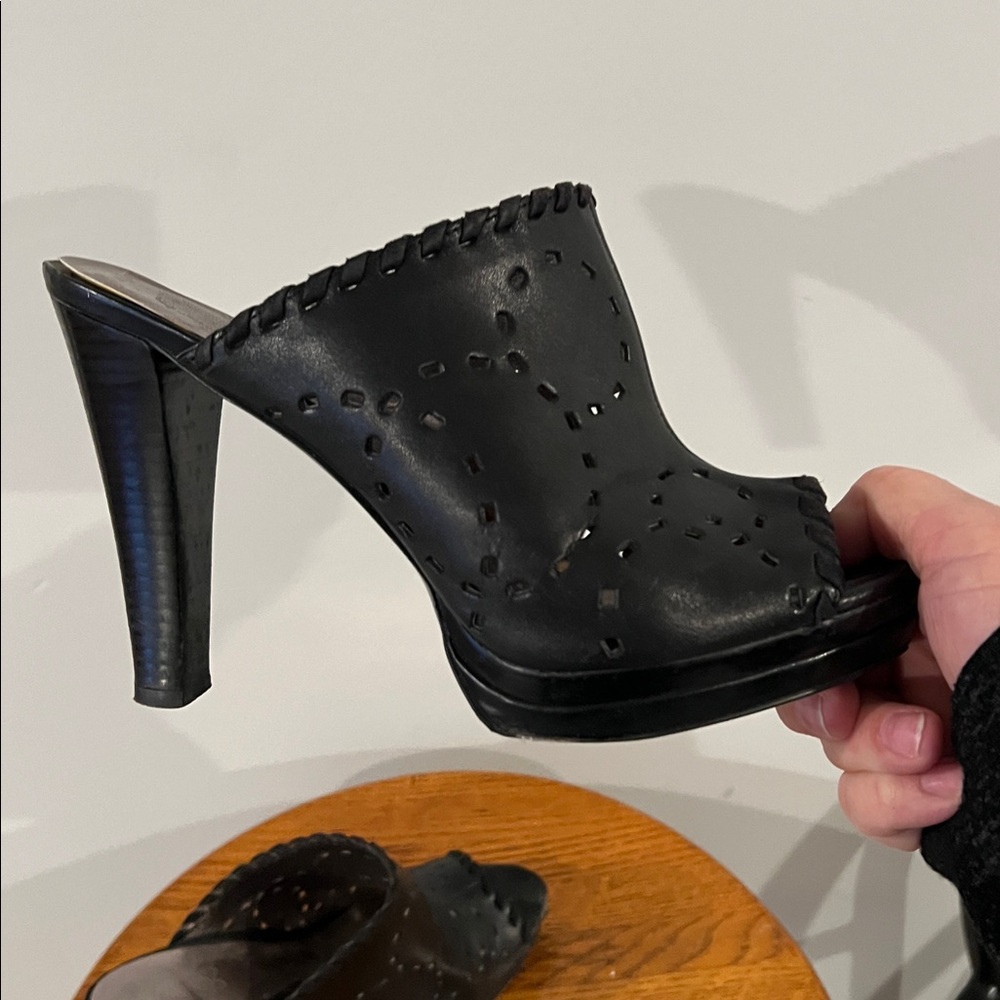 Elegant Black Women's Heeled Mules